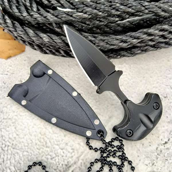 Mini Necklack Knife 440C Blade Aluminum Handle Small Pocket EDC Fixed Knives Hunting Self Defense Multifunction Tool and Gifts for Women