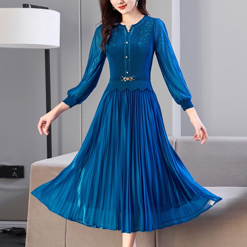 2025 Temperament New Large Size Women's Wear Waist Slimming Dress Fashion Medium Length Dress D02367