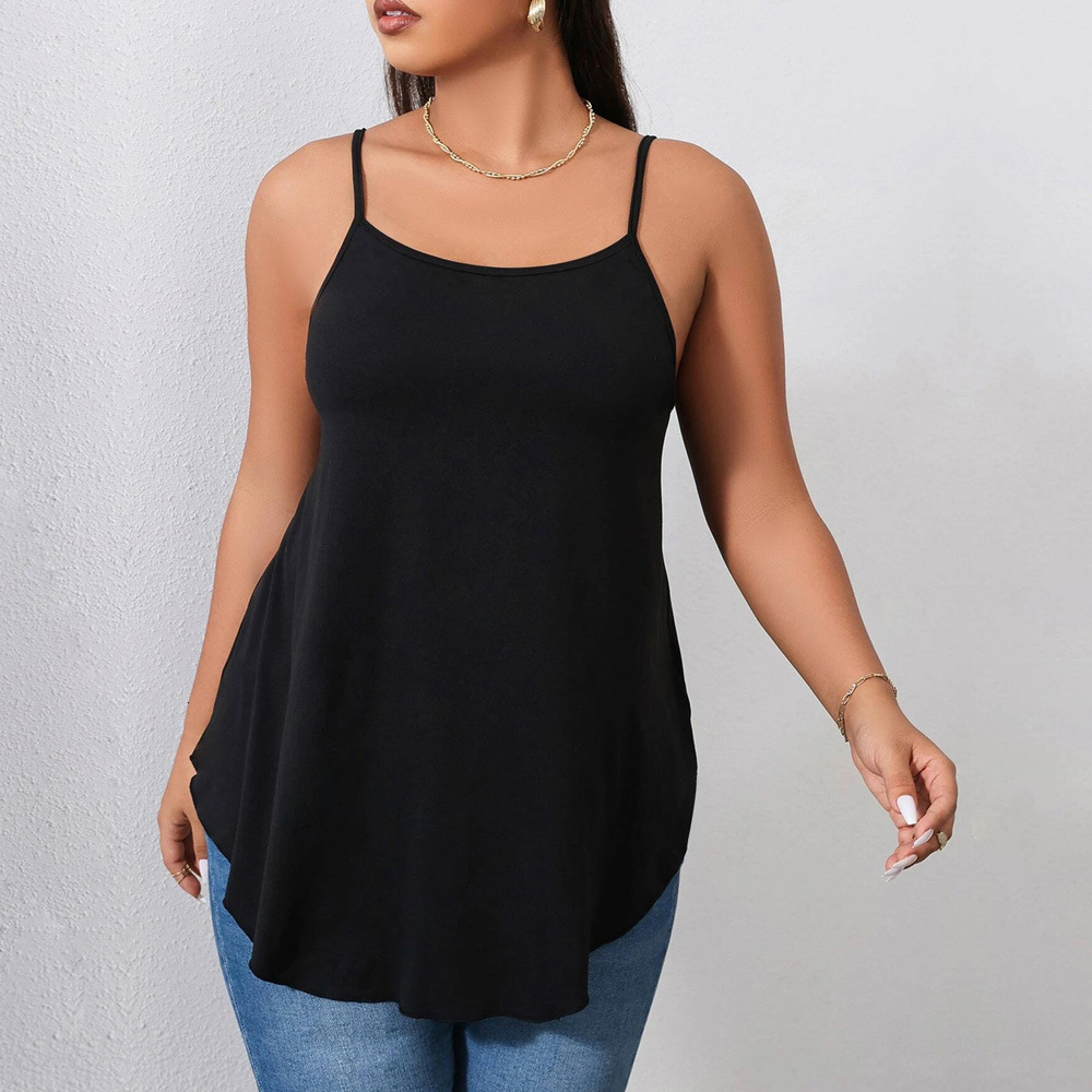 Large Size Womens Clothing New Collection Waist Cinching Casual Fashion Versatile Solid Color Camisole Base Outerwear Vest Top