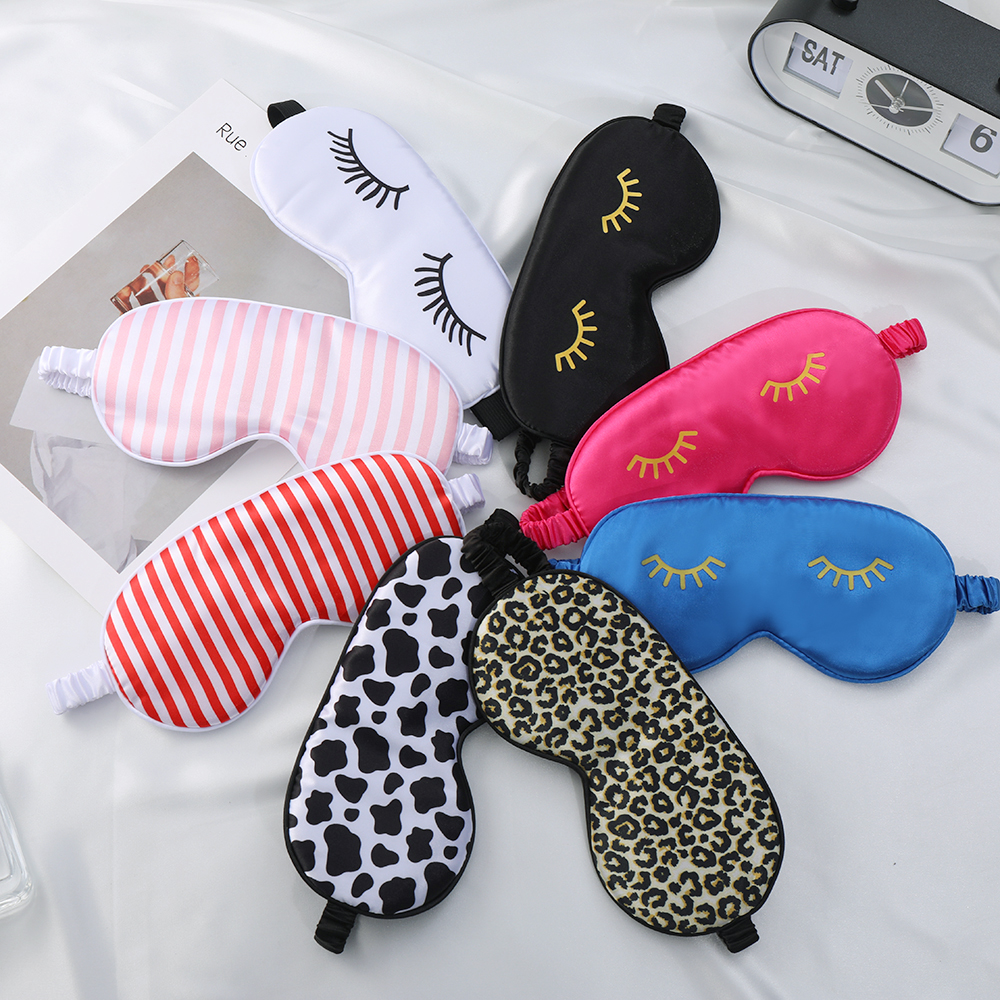 Relaxation Simulated Silk Sleep Shade with Durable Fabric & Cute Cow Pattern