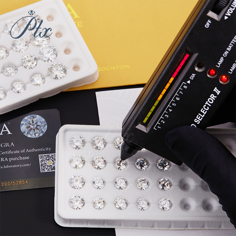 Round Brilliant Cut Loose Moissanite Stone 100% Pass Diamond Tester D Color 8 Heart 8 Arrow GRA Certified VVS1 Lab Created Moissanite for Jewelry Maki