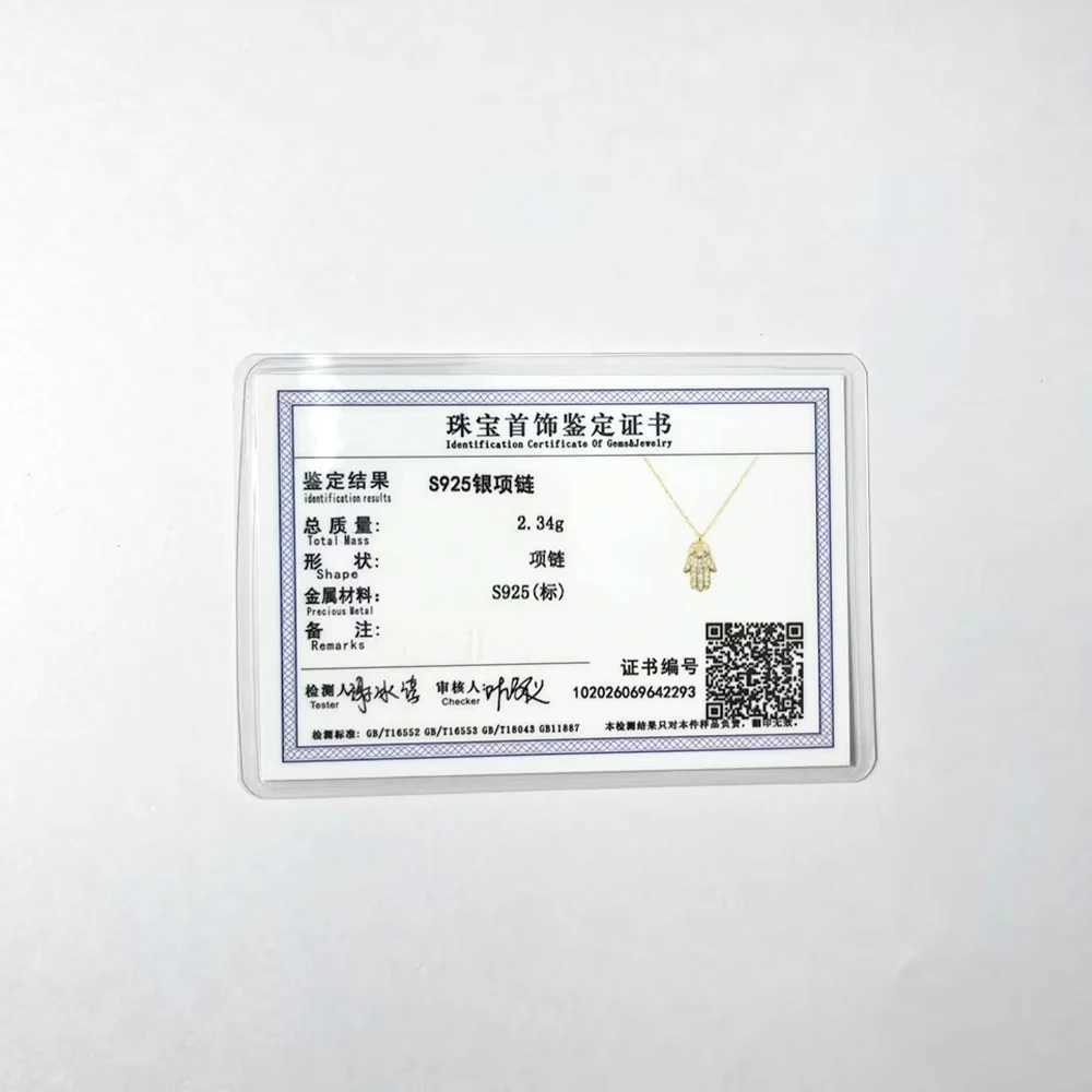 Aide 925 Sterling Silver Punk Bling Out Hamsa Hand Necklace for Men Wen Gift Fatima Zircon Palm Pendants Necklace Jewelry X2505161