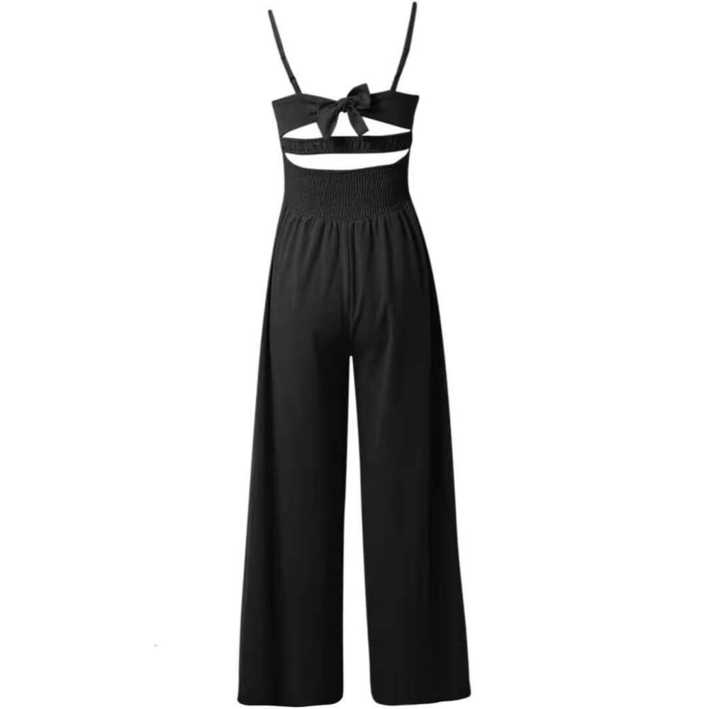 D9629 women's sexy three-dimensional flower craft design suspender jumpsuit