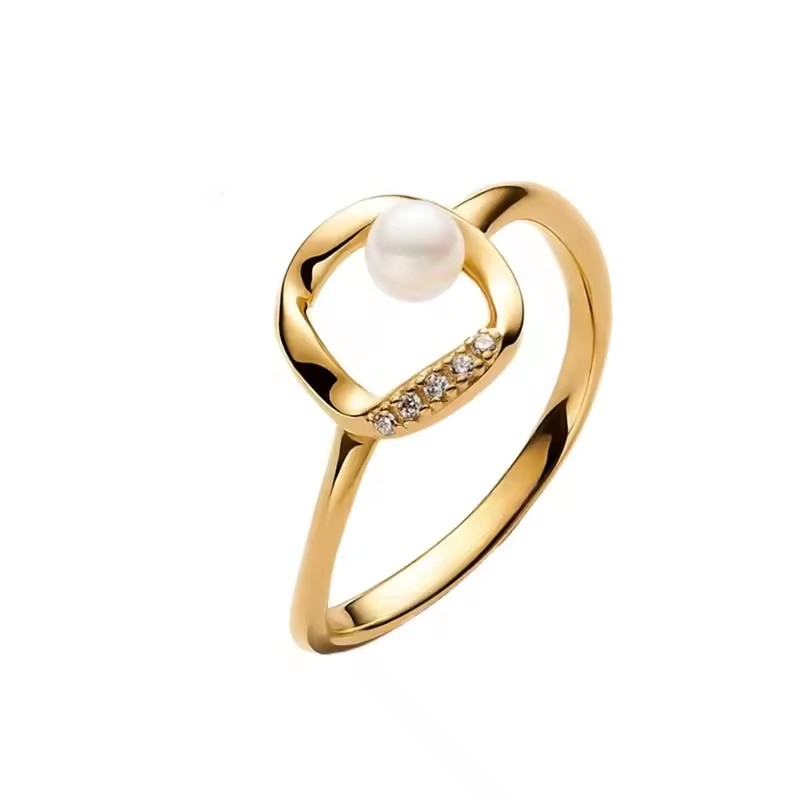 2025 New Summer 925 Sterling Silver Ring with Pearl gold plated Rings for women jewelry gift Hot Selling wholesale
