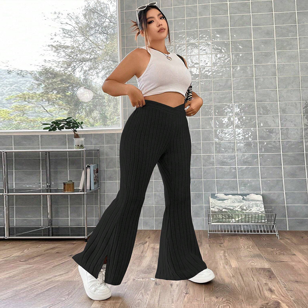 Large Size Womens Simple and Fashionable Casual Pants with Autumn and Winter Drape Showing Slim and Wide Legs Long Pants