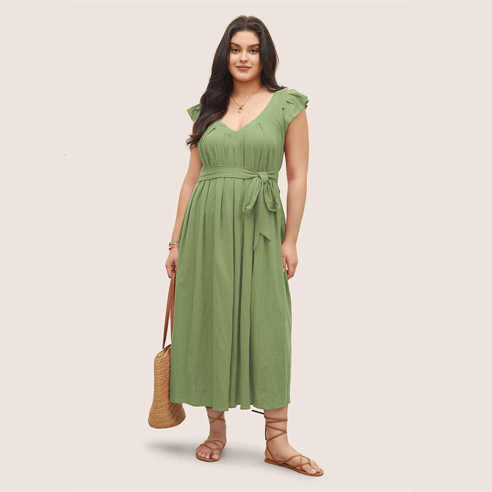 Large Size Womens Dress with a Fresh and Elegant Temperament Summer High Waist Loose Fit Slimming and Concealing Mid Length Skirt
