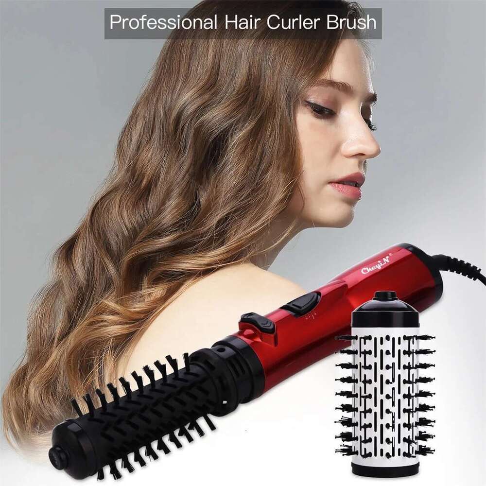 CkeyiN Hair 2 In 1 Hot Air Spin Brush Curling Straightening Styling Auto-Rotating Ionic Round Blow Dryer Volumizer