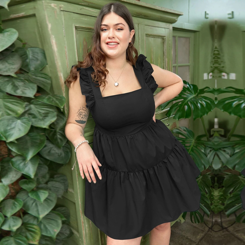 Large Womens Spring/summer Waistband Sleeveless Tank Top Cake Dress Elegant Dress