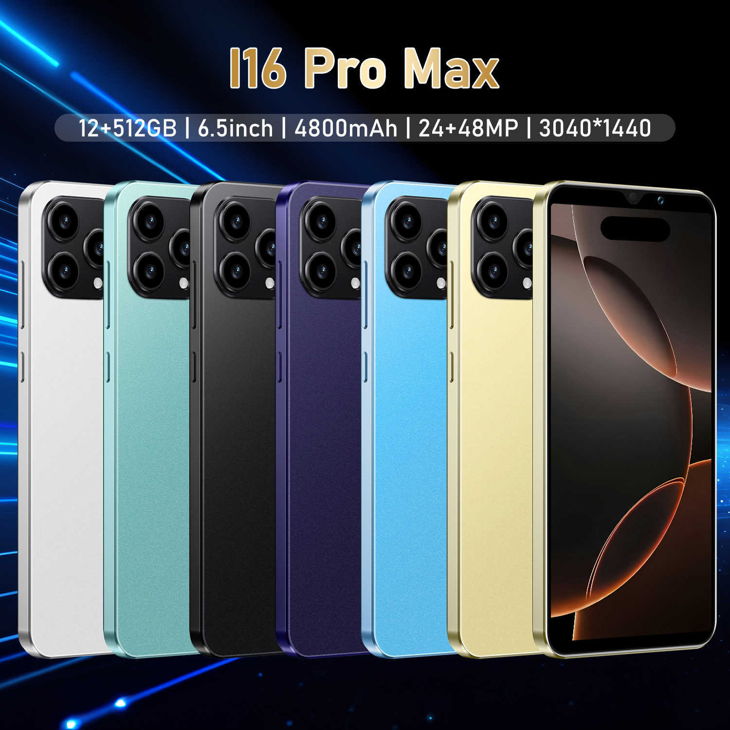 Low price hot selling I16 Pro Max phone 12+512 Android 8.1OZON R250516