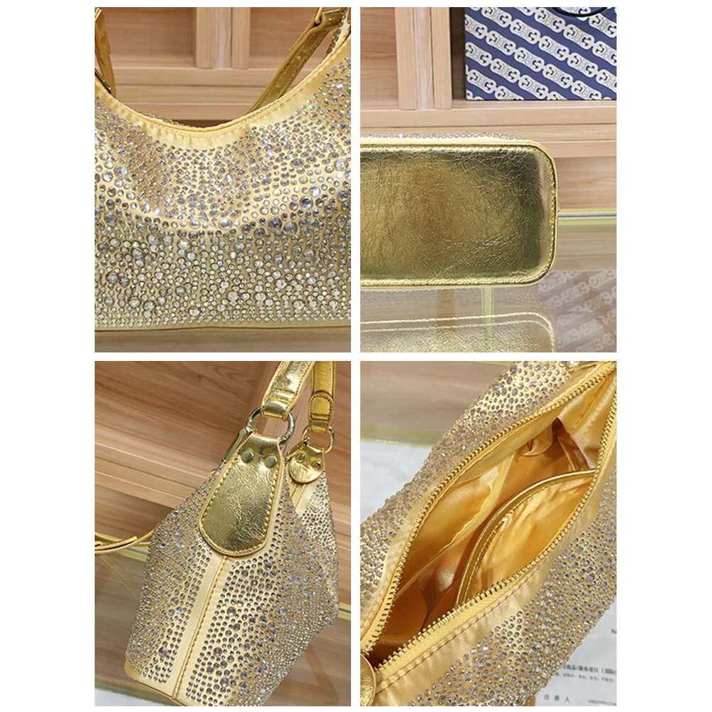 Women Shiny Evening designer Handbag Female Delicate Rhinestone Shoulder Dinner Fashion Large Capacity Tote Bag Gift For Girls