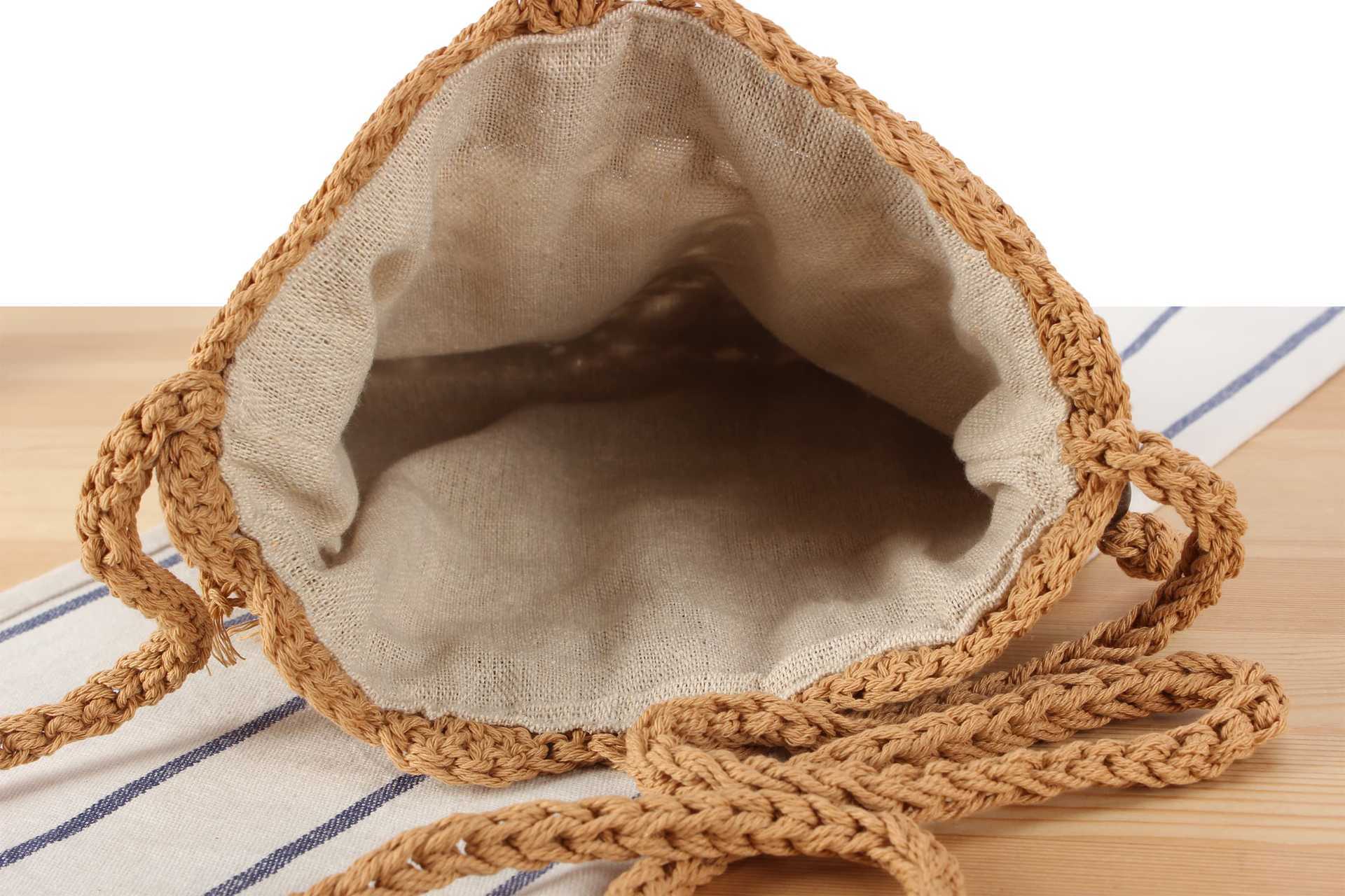 2025S designer new handmade woven cotton rope daily casual shoulder versatile commuting beach vacation niche women crossbody bag handbag