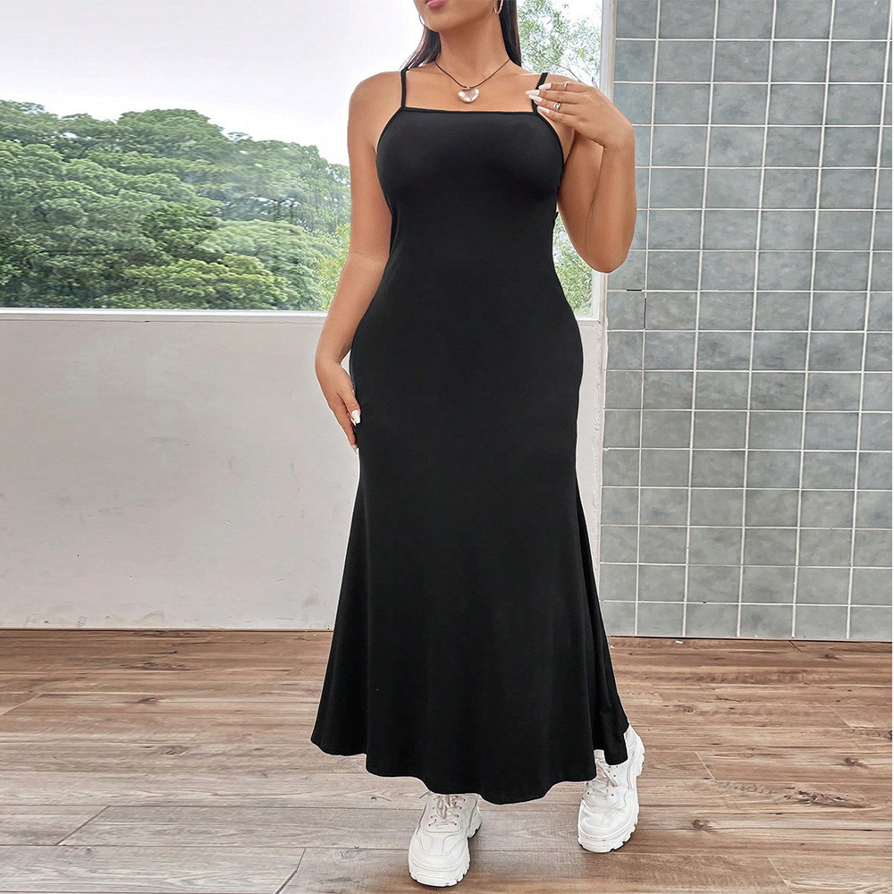 Large Size Womens High-end Fishtail Suspender Long Dress Looks Slim and Sexy with a Hip Hugging and Kardashian Dress