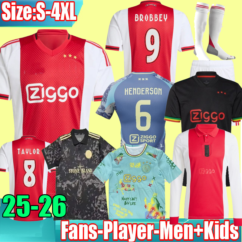 S-4XL 24 25 26 BROBBEY Amsterdam 125th Anniversary Soccer Jerseys Kids Kit 2024 2025 BERGWIJN Home Away 3rd Fourth Football Shirts AKPOM TAYLOR CRUYFF BERGHUIS