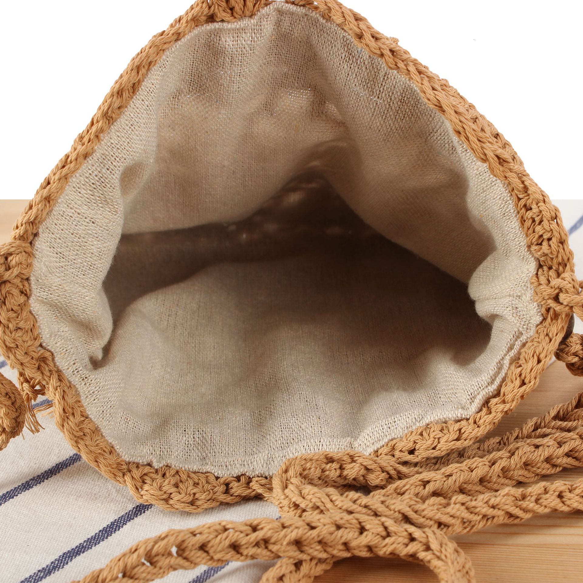 2025S designer new handmade woven cotton rope daily casual shoulder versatile commuting beach vacation niche women crossbody bag handbag