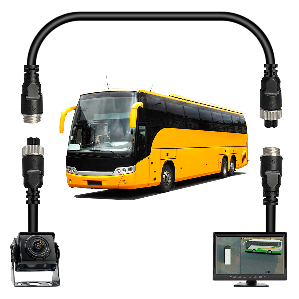 Auto 4-pin Aviation Video Extension Cable RV Reversing Monitor CCTV System Car Video Extension wire