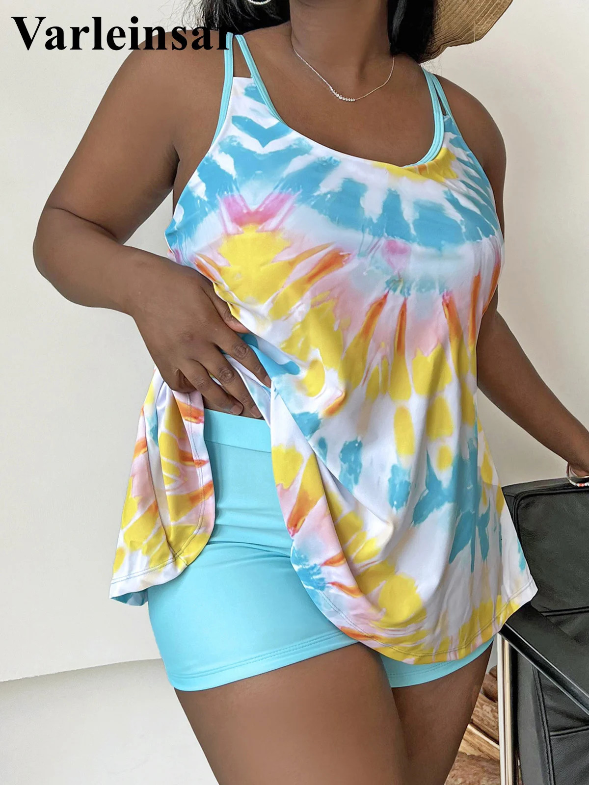 0XL - 4XL Tie Dye Bikini Plus Size Large Size Swimwear Women Swimsuit Female Two-pieces Bikini set Bather Bathing Suit V4988 250515