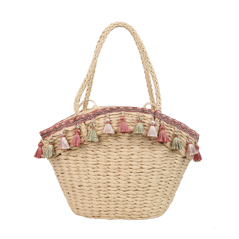 2025S Designer Straw Women New Fashionable and Versatile Large Capacity Bucket Beach Woven Handheld Vegetable Basket Bag