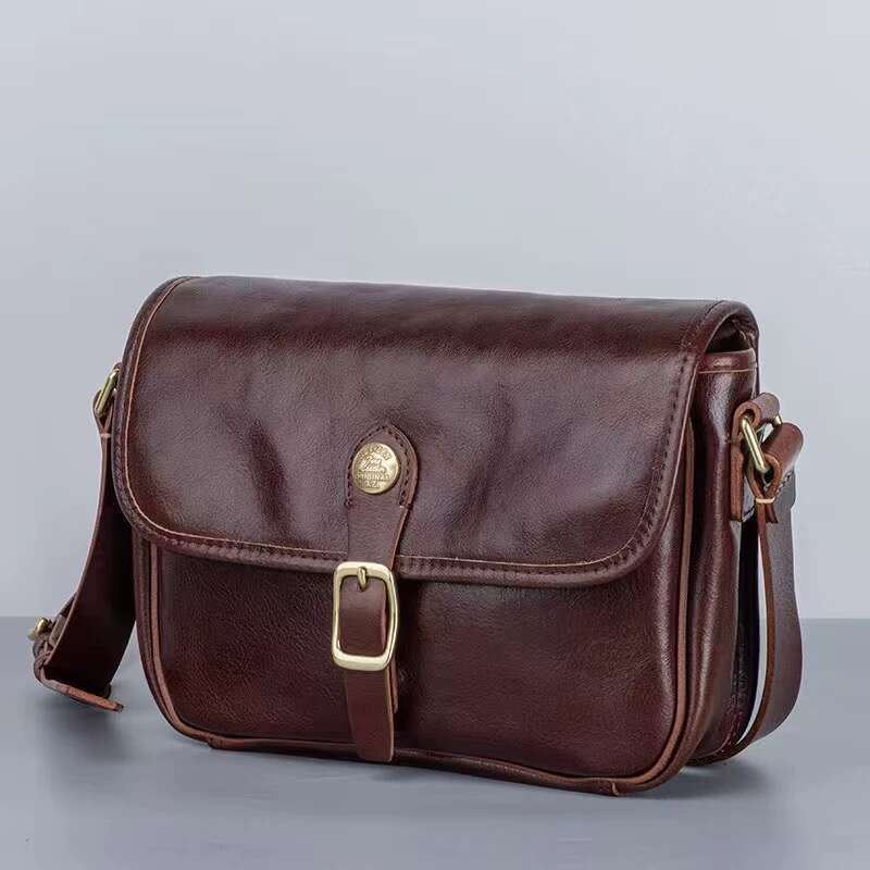 High Quality Genuine Leather Men Satchel Fashion Weekend Outdoor Daily Natural Real Cowhide Teens Shoulder Crossbody Bag