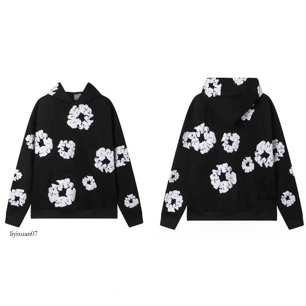 denim Hoodies Sweatshirts American fashion brand denim tearhoodie ripped hoodie pure cotton and womens autumn soft sports jacket top clothing 6e1