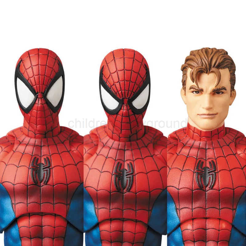 Disney Mafex 075 Spiderman Action Figure 16cm High Quality Spider Man Multiple Accessories Model Doll Toys Collection Gifts W20250516
