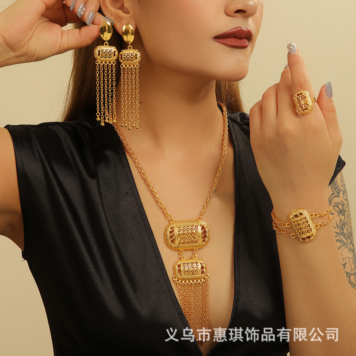 24K Gold Color Coins Jewelry Set African Hawaiian Necklace Bracelet Pendant Set Dubai Wedding Gifts 241018