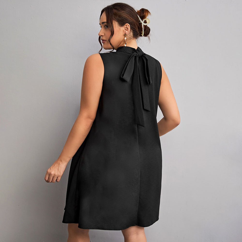 2025 Large Womens Elegant Style Dress Spring/summer New Half High Collar Temperament Short Skirt