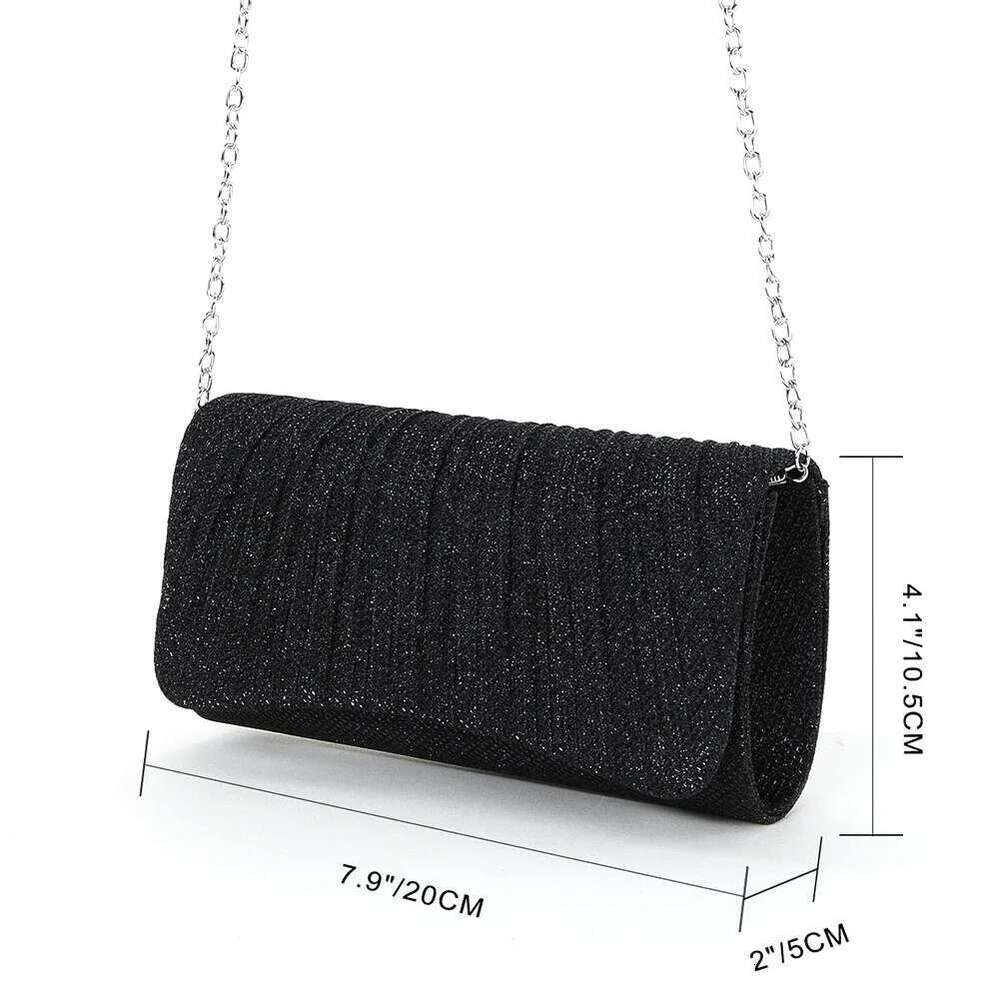 Women Shiny Crossbody Elegant Sparkle Shoulder Bags Bag Fashion Chain Tote Handbag Ladies Chic Evening Wedding Clutch