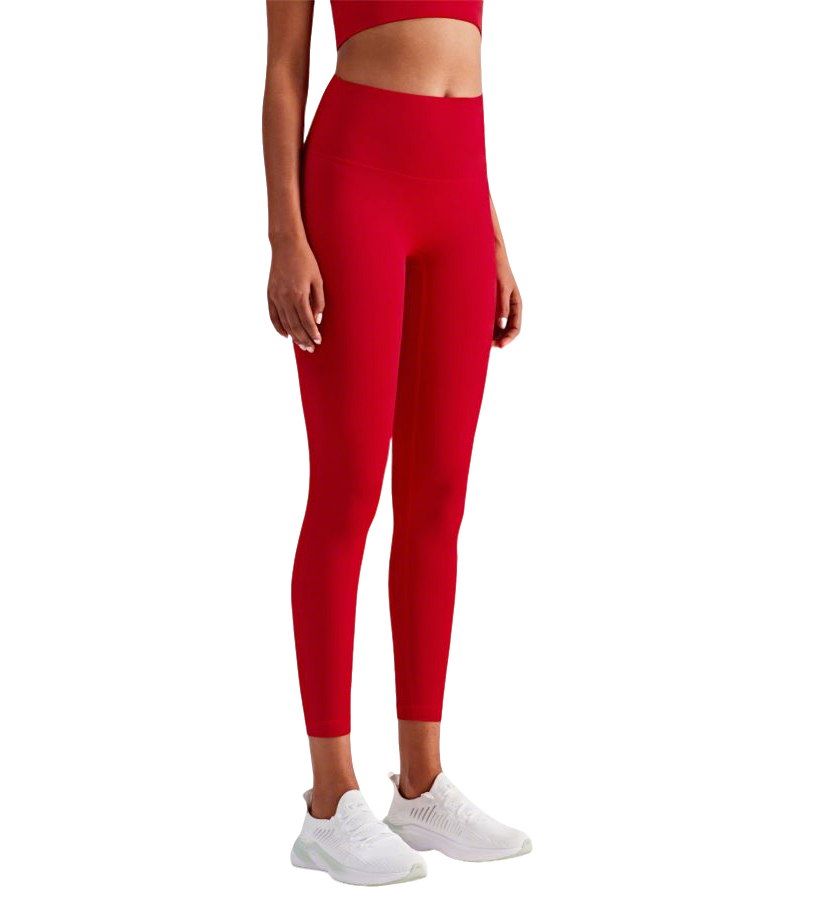 Women's Yoga Pants High Waist Stretchy Fitness Ninth Sport Nylon Womens Leggings T Shape Soft Elastic Push-UP Tights