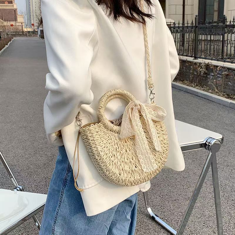 2025S designer women new spring and summer stylish styling handbag internet famous beach woven crossbody shoulder bag
