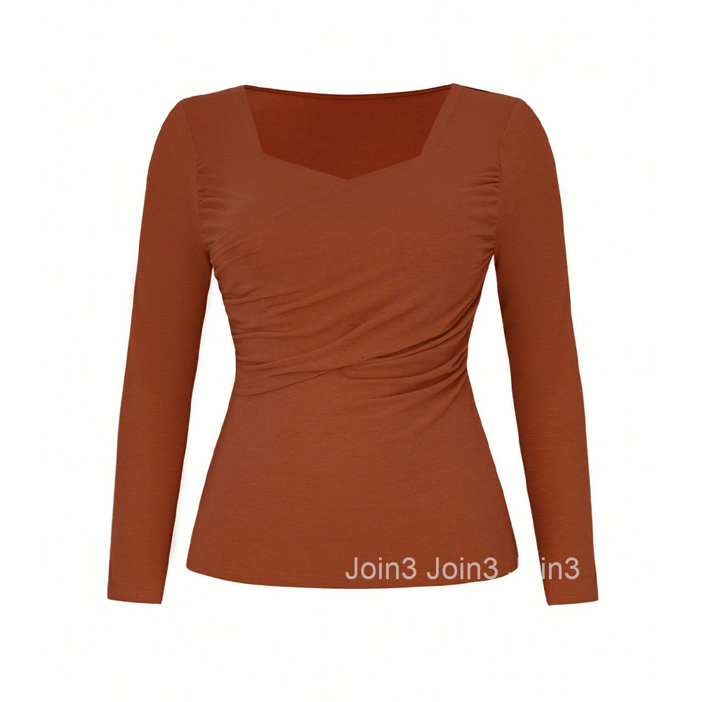 Large Size Womens Clothing Autumn and Winter New Item Slim Fit Waist Cinched Knitted Shirt Long Sleeved T-shirt Temperament Top