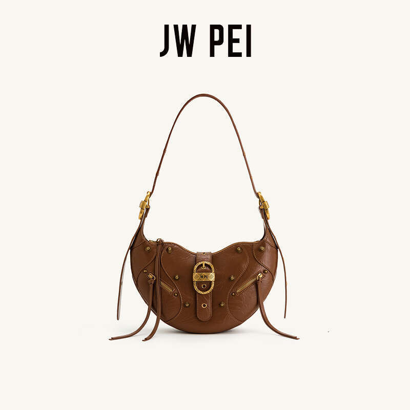 Women's Bags Designer JW PEI Oil Wax Leather Horn High Street Motorcycle New Large Capacity Fashion One Shoulder Crossbody Underarm Bag