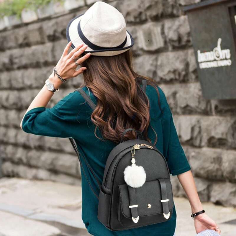 Female PU Small Teenage Girls Fashion Leisure Zipper Shoulder Bag Knapsack High-capacity Women Mini School Backpack