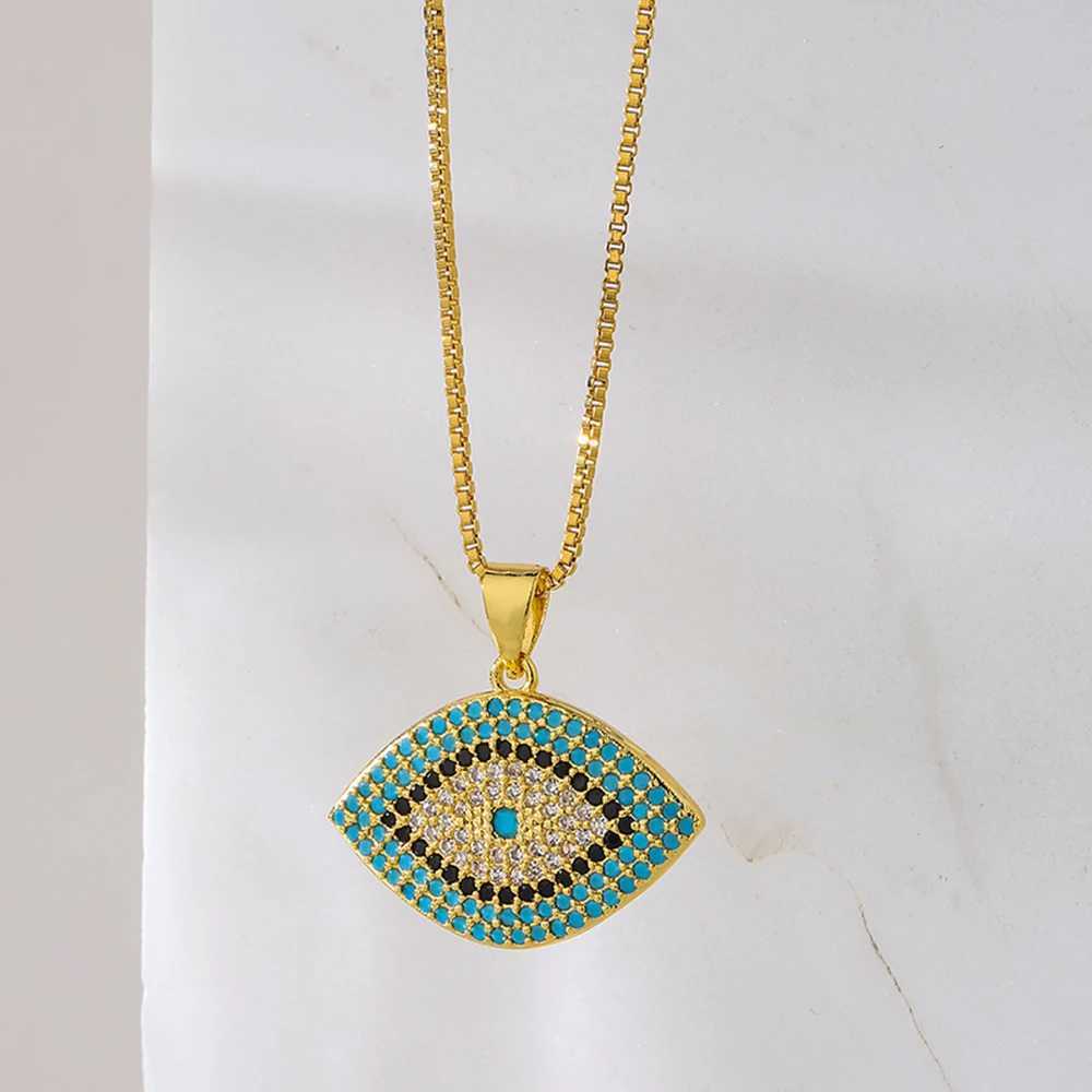 Bohen Official Evil Eye Zircon Pendant Necklace Charming Copper CZ Blue Eye Charm Choker For Wen 2022 Lucky Jewelry Gifts X250516
