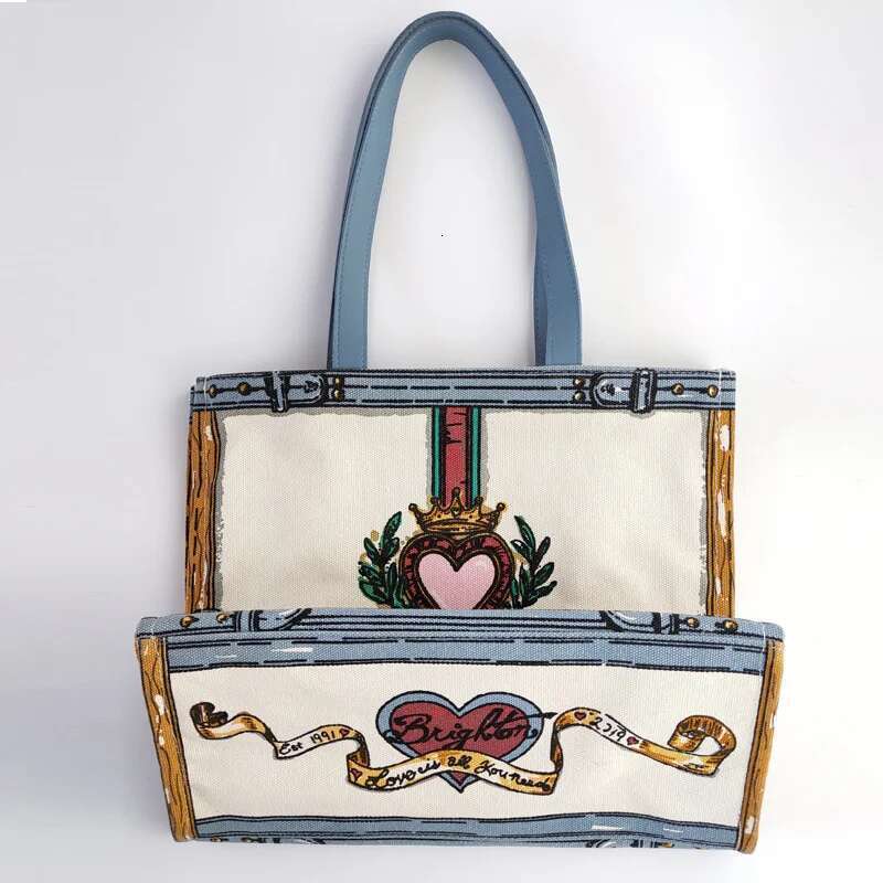 VM FASHION KISS Women Print Shopping Shoulder Tote Bag Canvas Puppy Handbag Large Capacity Cute Cartoon Totes