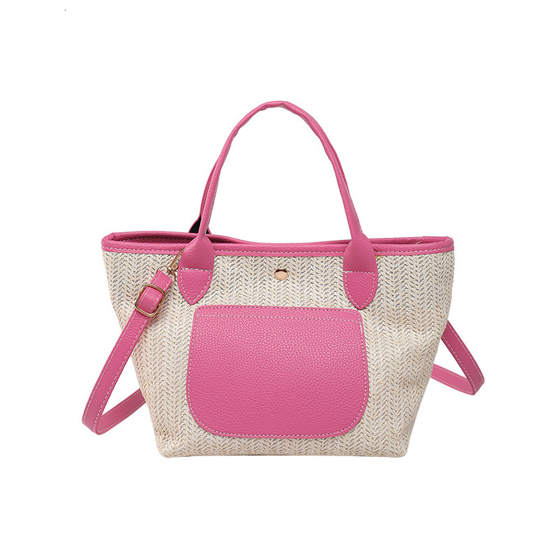 Free Delivery Designer Bag Niche Design Straw Tote Thickened Shopping Shoulder Bag Women's Splicing Hand Women Luxury Bag