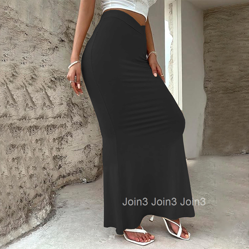 New Black Gentle Temperament Spring and Summer High Waisted Fish Tail Half Body Wrapped Buttocks Skirt for Women
