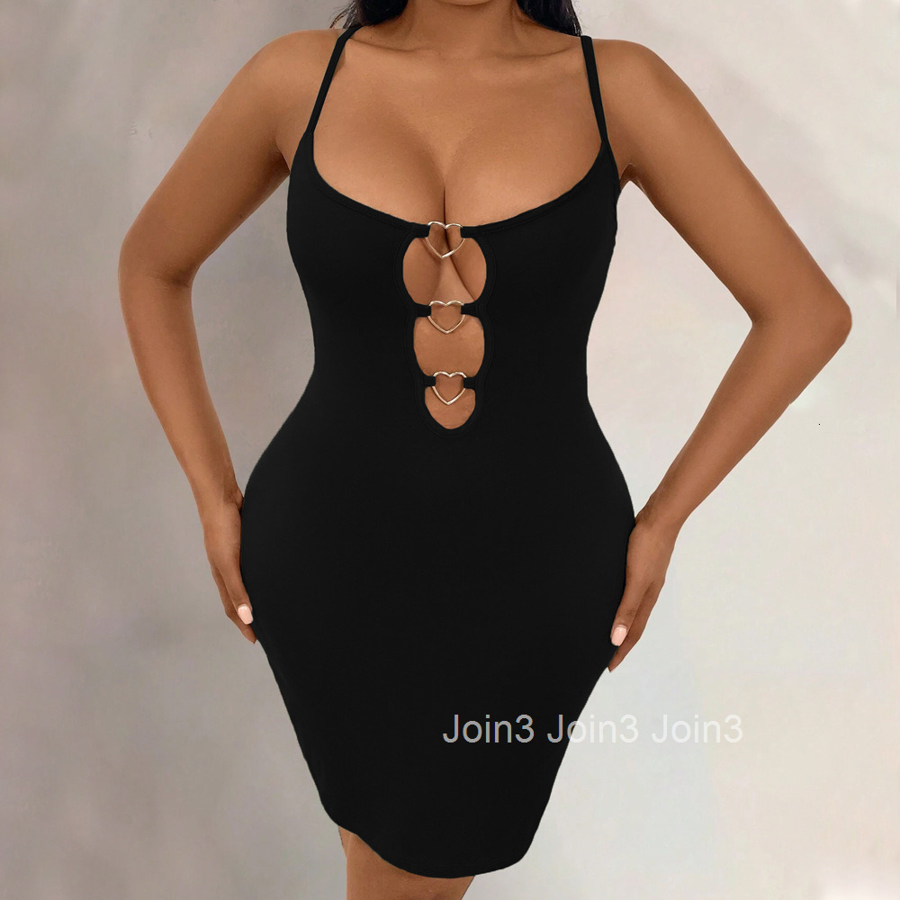Large Size Womens Spicy Style Sexy Hollow Out Love Suspender Hip Hugging Skirt Fashionable Low Cut Slim Fit Short Skirt