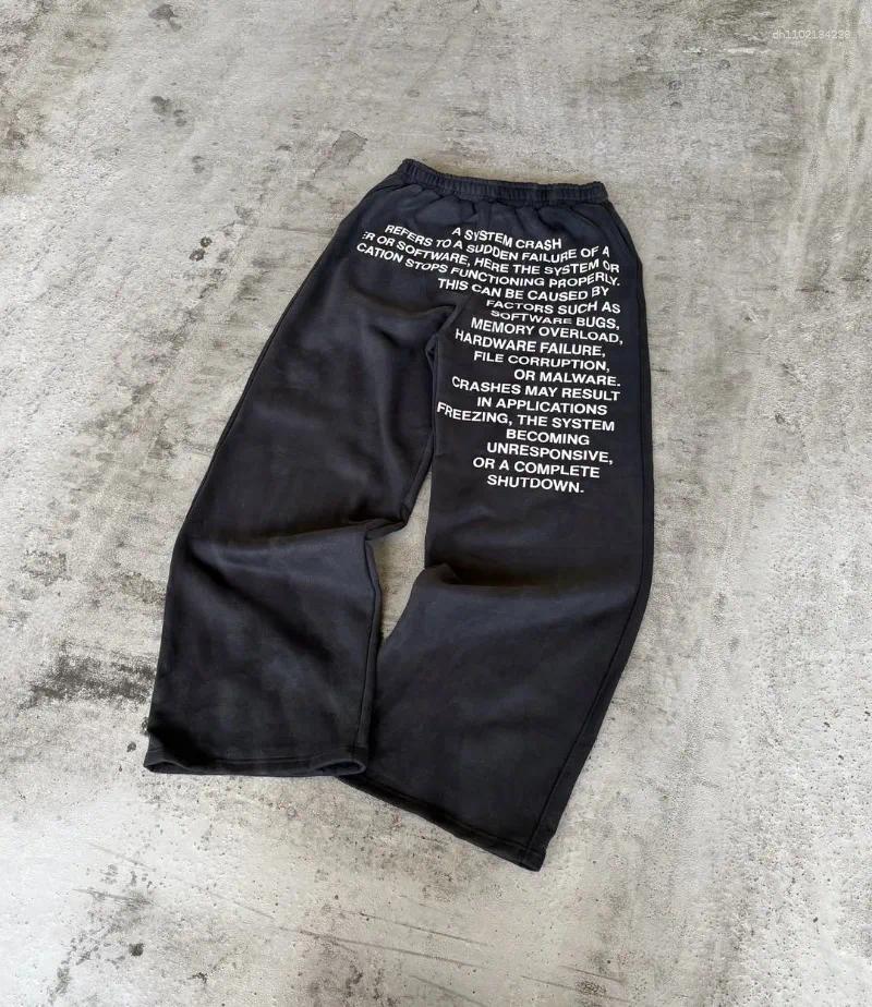 Men's Pants Casual Retro Harajuku Letter Printing Oversized Wide-leg Men Y2k 2025 Fashion Hip-hop High Street Knitted Women Z260315