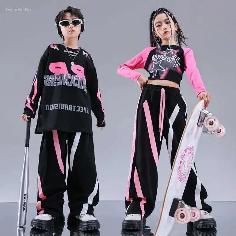 Stage Wear Children's Street Dance Performance Suit Maillard Boys Hip-hop Trendy Clothing Set designer bag