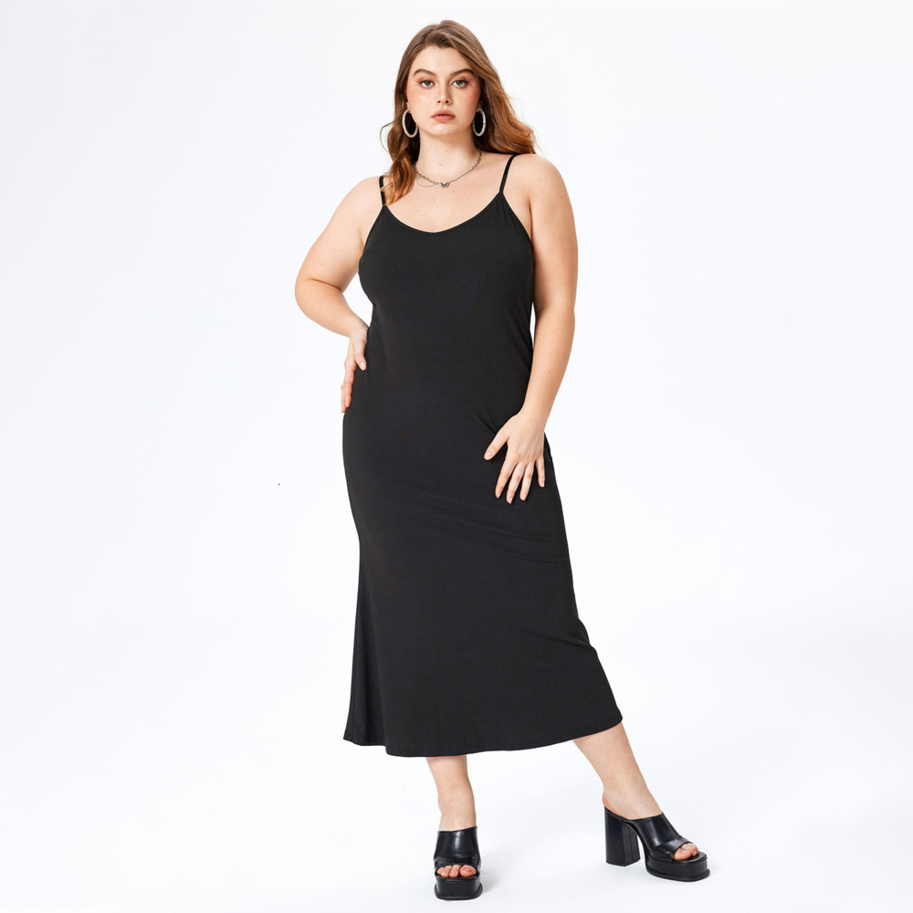 New Base Tight Vest Skirt with Mid Length Hip Hugging Solid Color Sleeveless Large Skirt Camisole Skirt