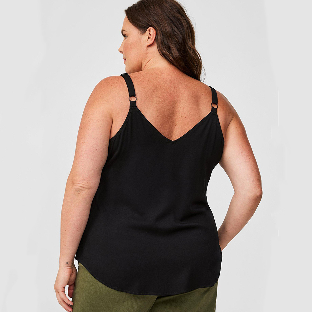 Basic Plus Size Womens Simple Commuting Vest for Autumn and Winter Slim Fit Solid Color Versatile Camisole Top