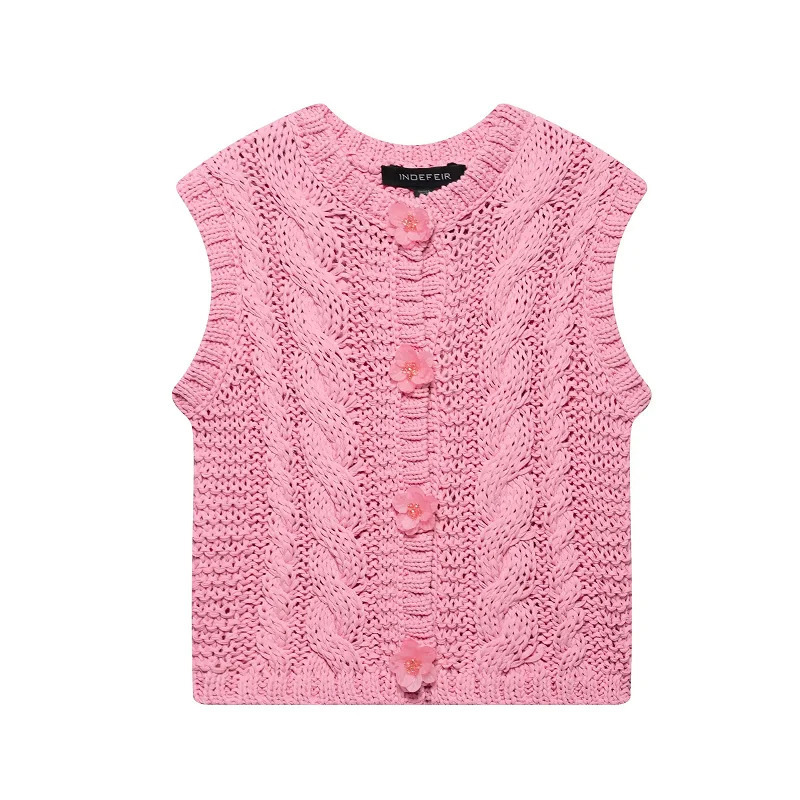 TRAF Elegant Y2k Sweater Tank Top 2025 Womens Spring Knitted Fashion Casual Sleeveless 250506