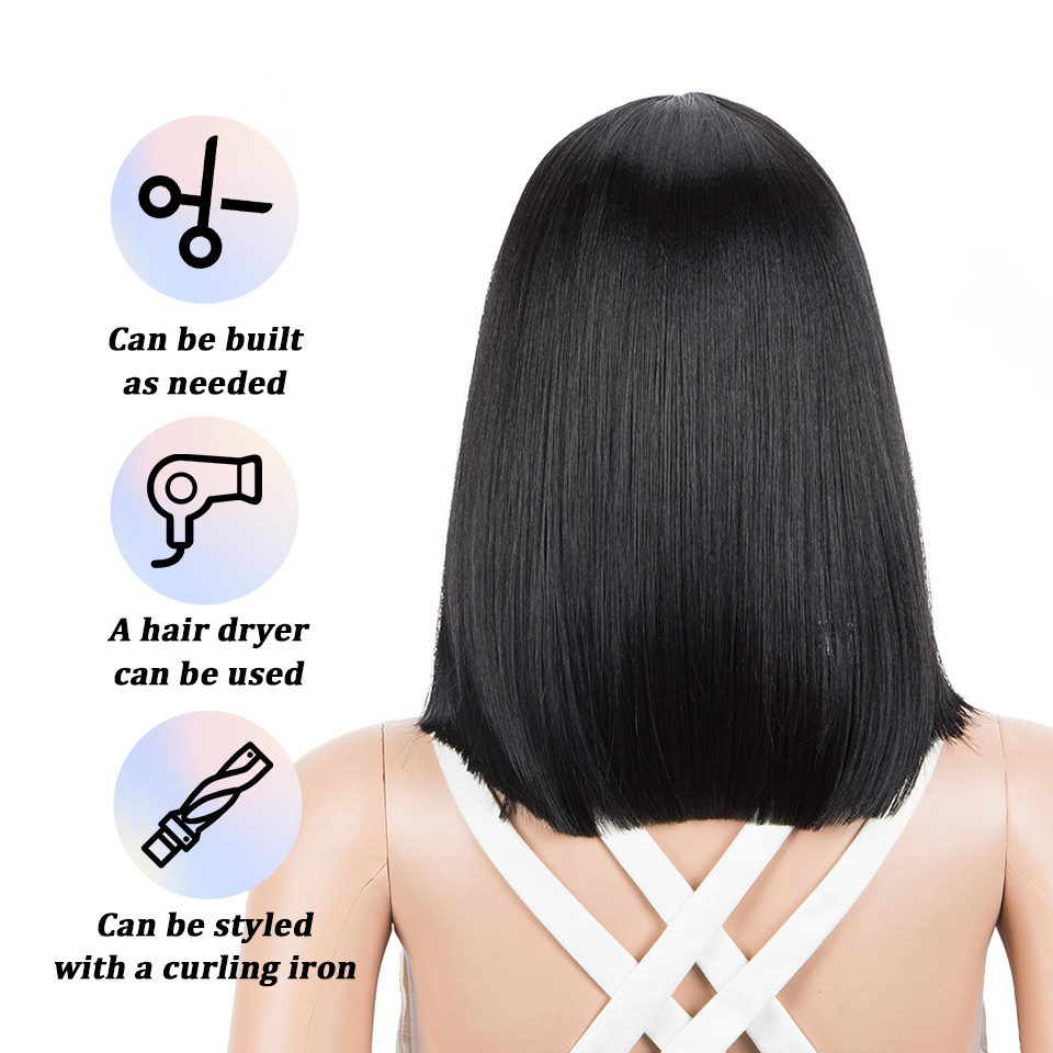 Rebecca Fashion Synthetic Front 12 InchStraight Short Bob Ombre Blonde Colorful For Women Cosplay Wigs Middle Part Lace Wig