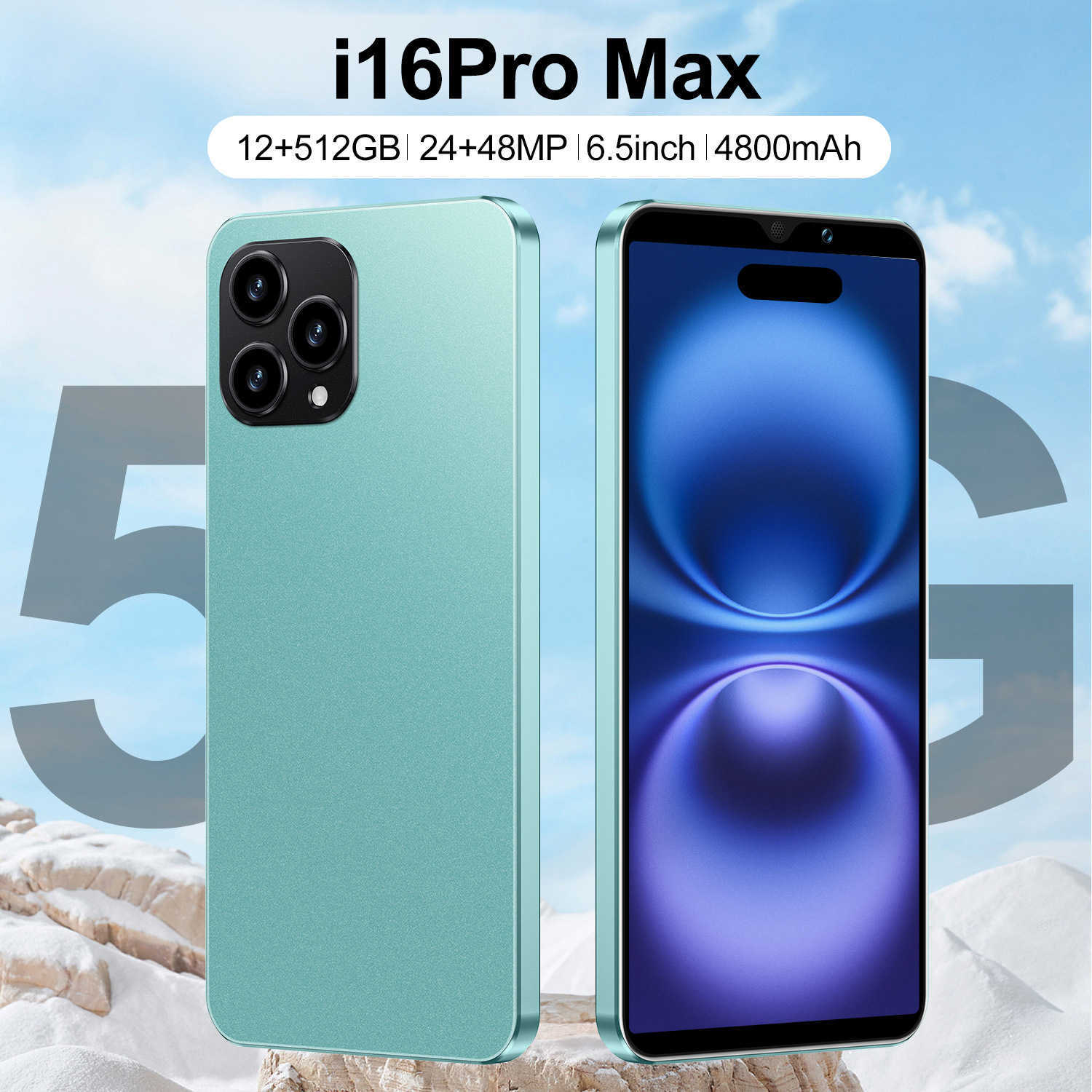 Low price hot selling I16 Pro Max phone 12+512 Android 8.1OZON R250516