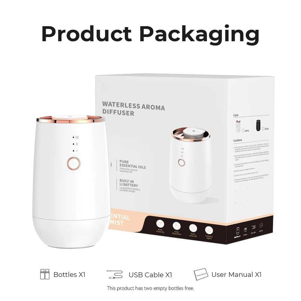 HIINST Aroma Essential Oil Diffuser With Start-Off Function USB Rechargeable Car Air Freshener 9 Color Lights Perfume Nebulizer W250516 Free shipping