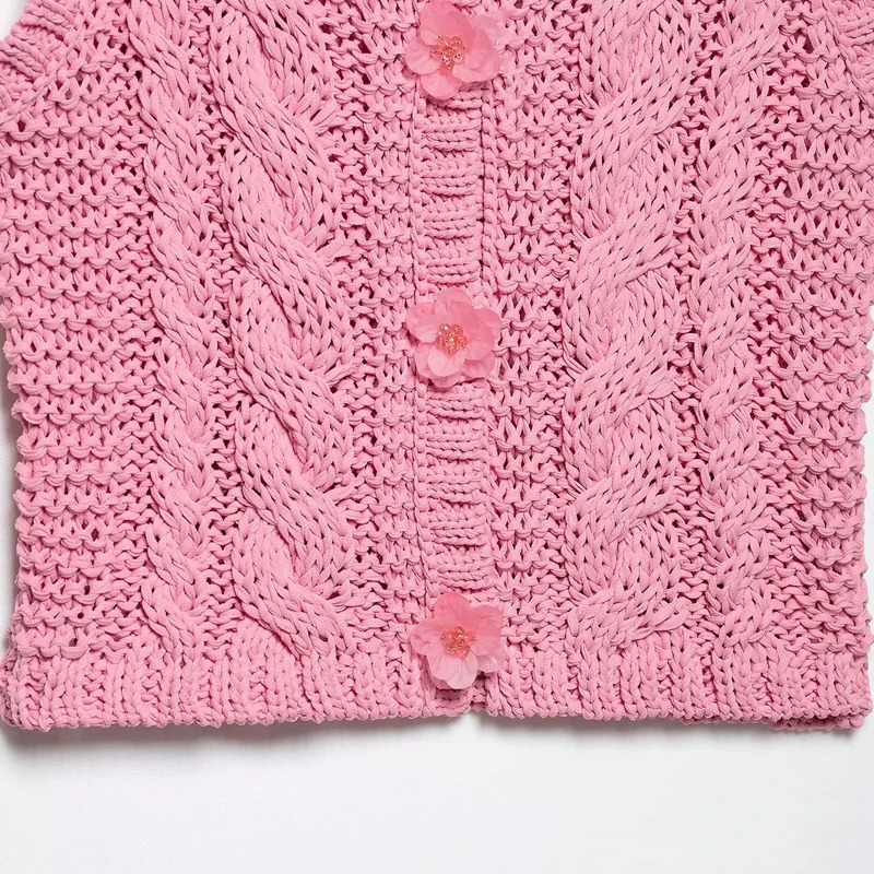 TRAF Elegant Y2k Sweater Tank Top 2025 Womens Spring Knitted Fashion Casual Sleeveless 250506