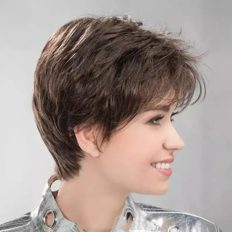Chic Elf-Themed Synthetic Human-Like Short Wigs for Daily Use