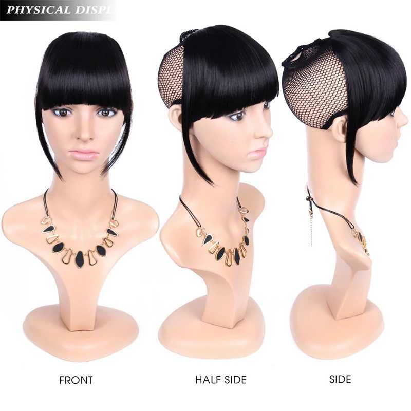 Alileader New Synthetic Blunt Bangs Soft Light Hair Bangs Clip On Hair Style Extensions False Fringe More Durable Straight Bang W250516