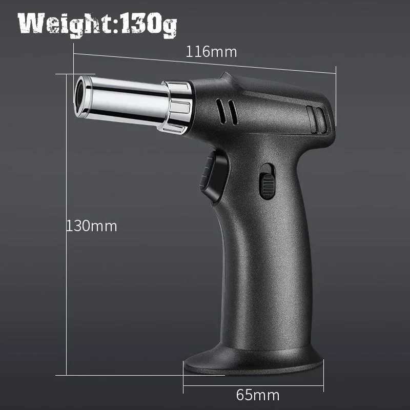 Butane Gas Jet Cooking Kitchen Lighters with Safety Lock 1300 Degree Torch Cigar Dessert Cream Barbecue Welding GadgetT250516