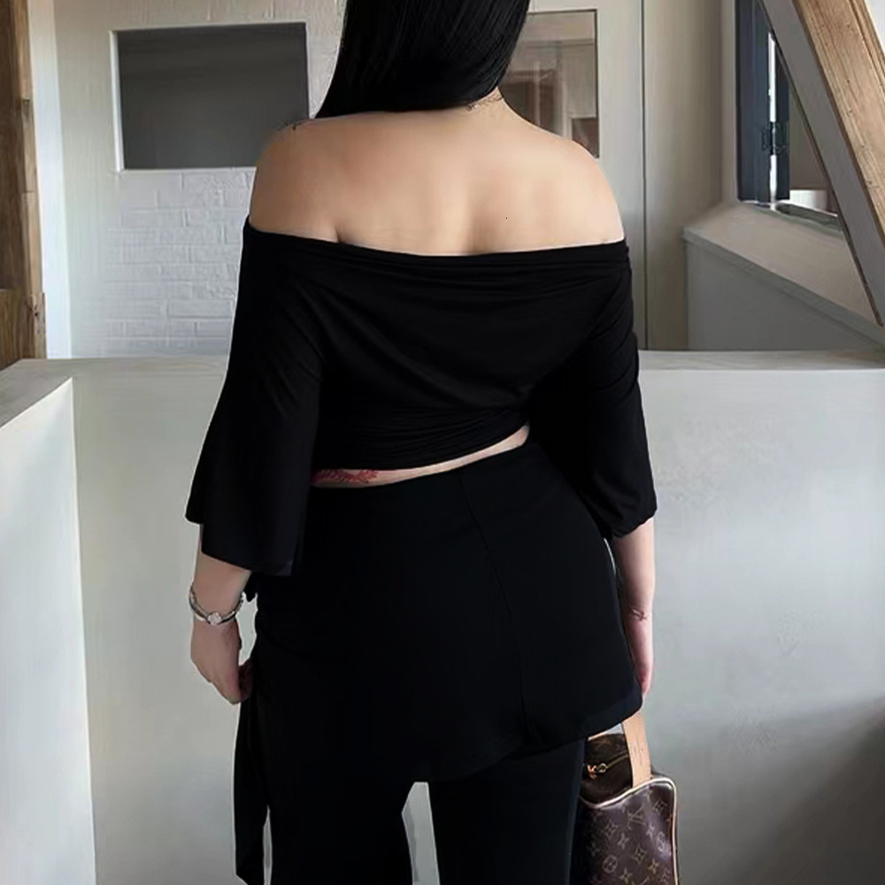Large Size Womens Sexy Sweet and Spicy Fashion Set Autumn and Winter Spicy Girl Slim Fit and Slimming Two-piece Set